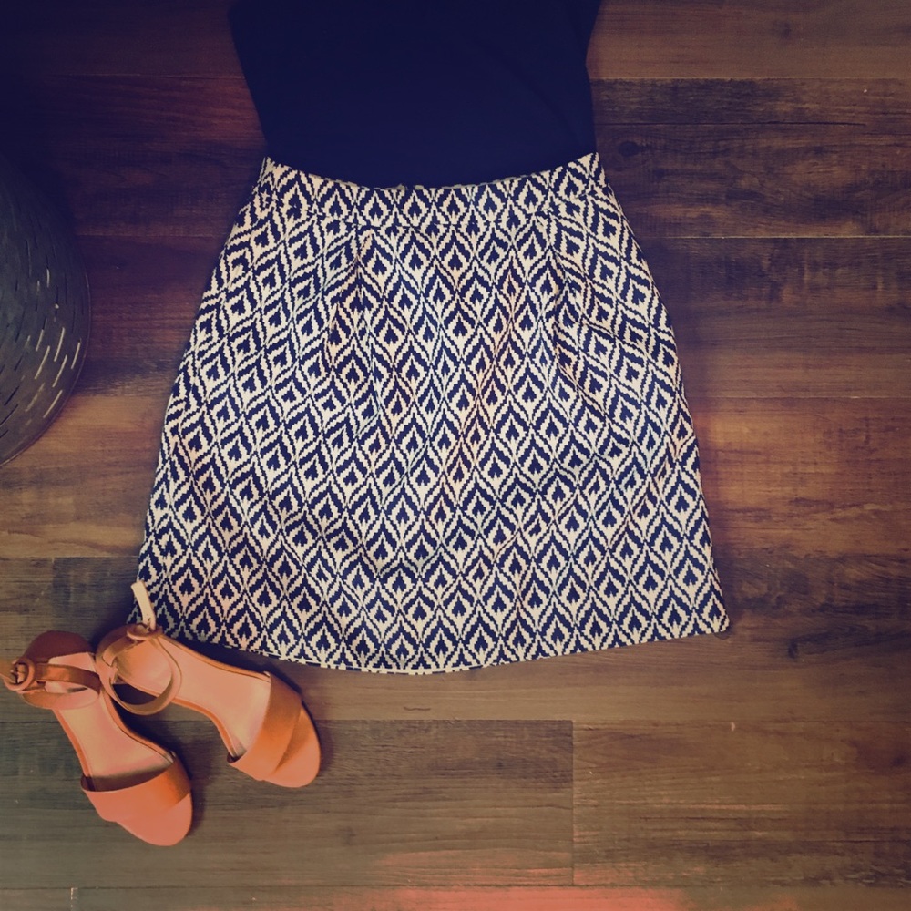 Jcrew mid length skirt.